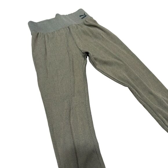 Puma Ribbed Gold Workout Athletic Leggings Tights Size S - Picture 4 of 9